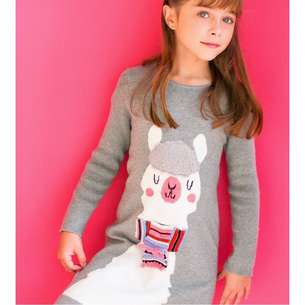 Grey Llama Sweater Dress Size 7